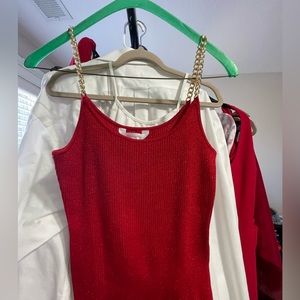 Valentines Day! Red sparkly sweater cami Sz S